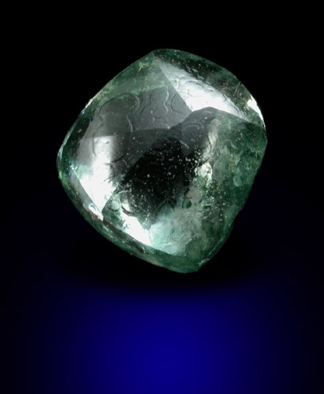 Diamond (1.32 carat fancy-intense green complex crystal) from Gran Sabana region, Bolivar Province, Venezuela