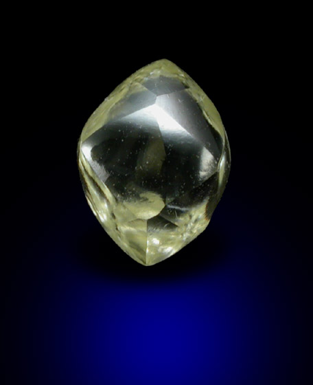 Diamond (1.27 carat pale-yellow octahedral crystal) from Catoca Mine, Lunda Norte, Angola