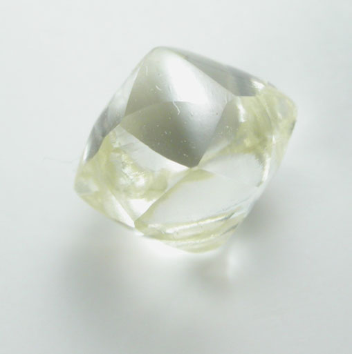 Diamond (1.27 carat pale-yellow octahedral crystal) from Catoca Mine, Lunda Norte, Angola