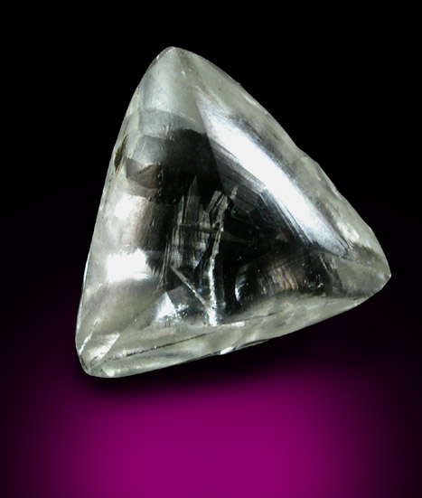 Diamond (3.50 carat pale-yellow macle, twinned crystal) from Finsch Mine, Free State (formerly Orange Free State), South Africa