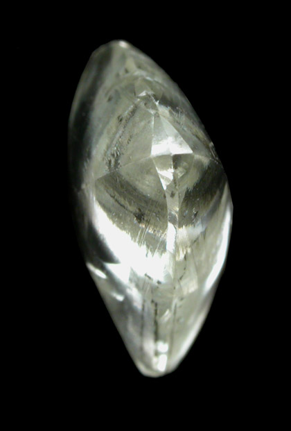 Diamond (3.50 carat pale-yellow macle, twinned crystal) from Finsch Mine, Free State (formerly Orange Free State), South Africa