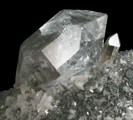 Quartz var. Herkimer Diamond with Dolomite from Eastern Rock Products Quarry (Benchmark Quarry), St. Johnsville, Montgomery County, New York