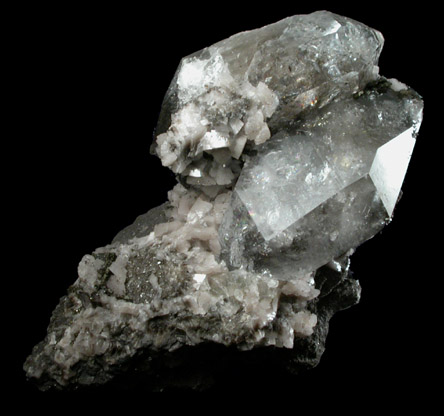 Quartz var. Herkimer Diamond with Dolomite from Eastern Rock Products Quarry (Benchmark Quarry), St. Johnsville, Montgomery County, New York