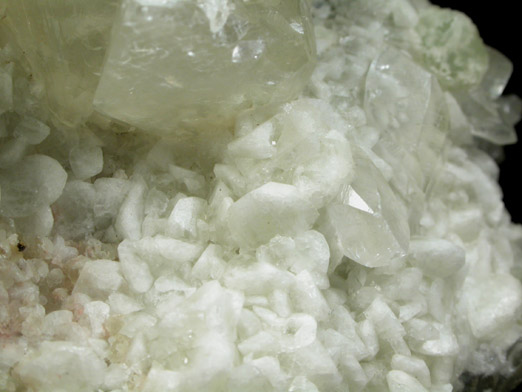 Calcite on Datolite with Prehnite from New Street Quarry, Paterson, Passaic County, New Jersey