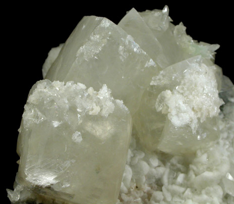 Calcite on Datolite with Prehnite from New Street Quarry, Paterson, Passaic County, New Jersey