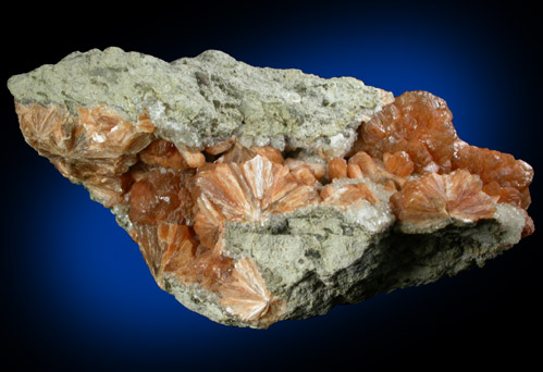 Stilbite-Ca with Calcite from Francisco Brothers Quarry, Great Notch, Passaic County, New Jersey