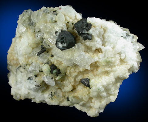 Chalcocite on Calcite from Chimney Rock Quarry, Bound Brook, Somerset County, New Jersey