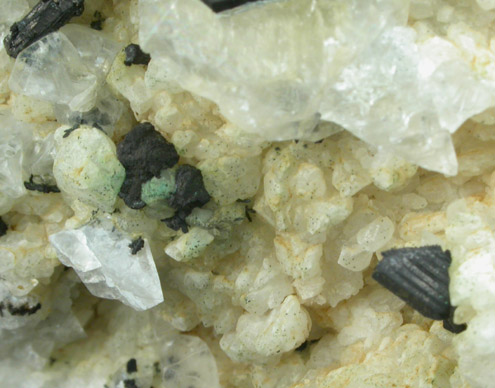 Chalcocite on Calcite from Chimney Rock Quarry, Bound Brook, Somerset County, New Jersey