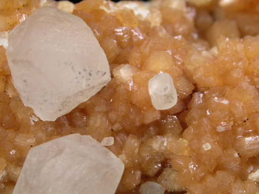 Stilbite-Ca with Calcite from Moore's Station Quarry, 44 km northeast of Philadelphia, Mercer County, New Jersey