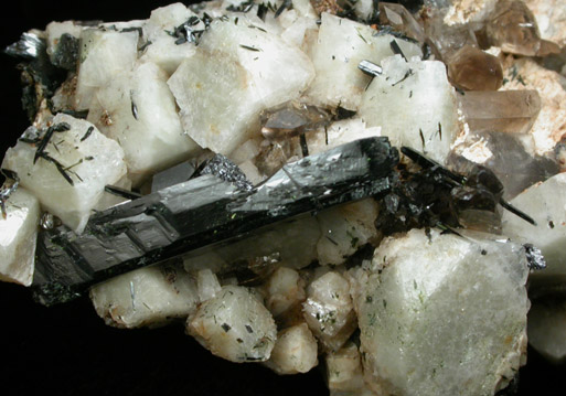 Aegirine, Microcline, Smoky Quartz from 5 km NE of Malosa Mountain, Zomba District, Malawi