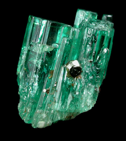 Beryl var. Emerald with Pyrite from Chivor Mine, Guavi-Guateque District, Boyac Department, Colombia