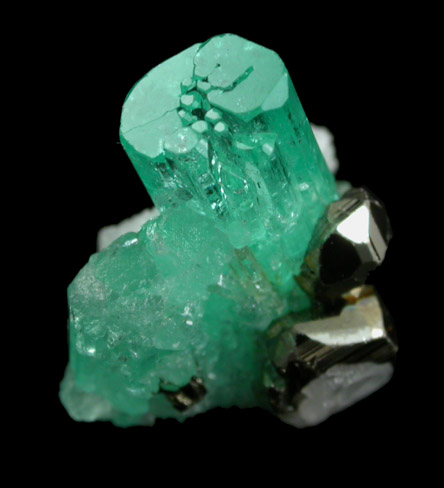 Beryl var. Emerald with Pyrite from Chivor Mine, Guavió-Guateque District, Boyacá Department, Colombia