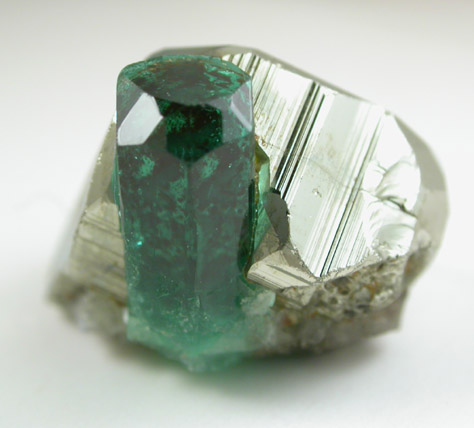 Beryl var. Emerald in Pyrite from Chivor Mine, Guavi-Guateque District, Boyac Department, Colombia
