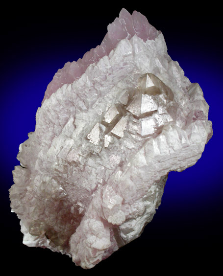 Quartz var. Rose Quartz Crystals from Lavra da Ilha, Taquaral, Jequitinhonha River, Minas Gerais, Brazil