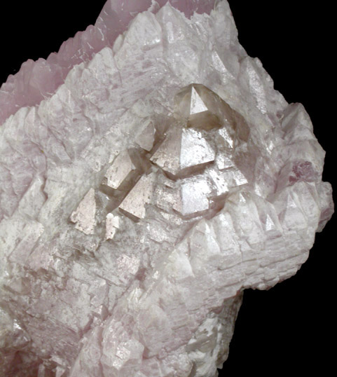 Quartz var. Rose Quartz Crystals from Lavra da Ilha, Taquaral, Jequitinhonha River, Minas Gerais, Brazil