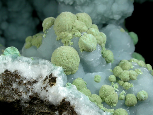 Aurichalcite on Hemimorphite from 79 Mine, Banner District, near Hayden, Gila County, Arizona