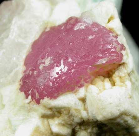 Elbaite var. Rubellite Tourmaline in Albite from Mogok District, 115 km NNE of Mandalay, Mandalay Division, Myanmar (Burma)