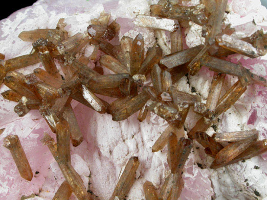 Eosphorite on Rose Quartz Crystals from Lavra da Ilha, Taquaral, Jequitinhonha River, Minas Gerais, Brazil