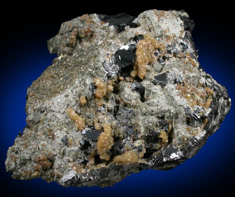 Pyrite pseudomorphs after Pyrrhotite on Sphalerite with Siderite from Herja Mine (Kisbanya), Baia Mare, Maramures, Romania