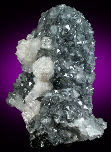 Quartz and Calcite over Ilvaite from Dalnegorsk, Primorskiy Kray, Russia