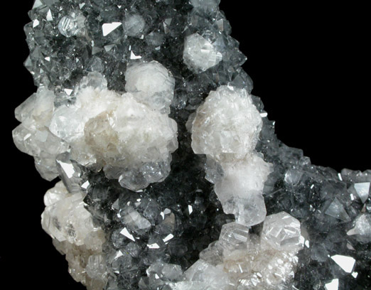 Quartz and Calcite over Ilvaite from Dalnegorsk, Primorskiy Kray, Russia