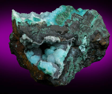 Chrysocolla with Quartz from Ray Mine, Mineral Creek District, Pinal County, Arizona