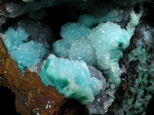 Chrysocolla with Quartz from Ray Mine, Mineral Creek District, Pinal County, Arizona