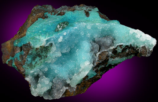 Chrysocolla with Quartz from Ray Mine, Mineral Creek District, Pinal County, Arizona