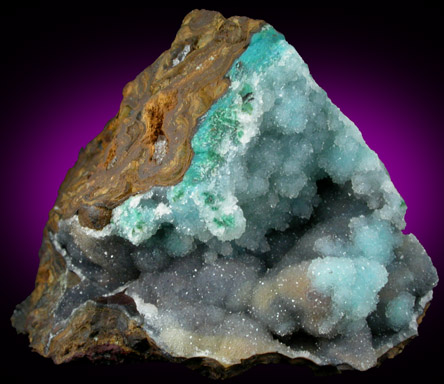 Chrysocolla with Quartz from Ray Mine, Mineral Creek District, Pinal County, Arizona