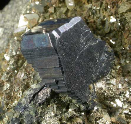 Bournonite on Pyrite from Mina Machacamarca, Viboras Section, near Colavi, Potosi, Bolivia