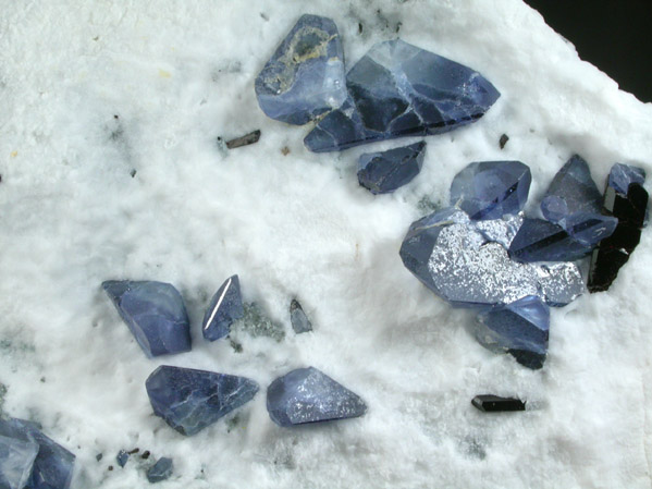 Benitoite and Natrolite in Natrolite from Benitoite Gem Mine, San Benito County, California (Type Locality for Benitoite)