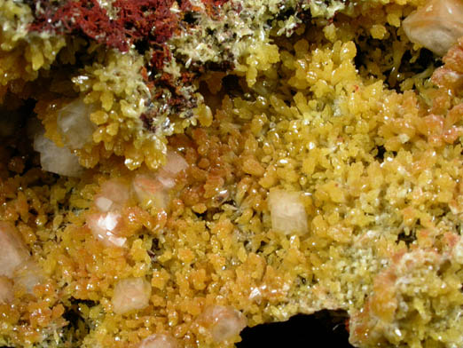 Mimetite with Calcite from Santa Eulalia District, Aquiles Serdn, Chihuahua, Mexico