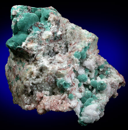 Rosasite with Calcite from Tsumeb Mine, Otavi-Bergland District, Oshikoto, Namibia