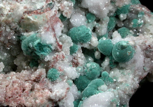 Rosasite with Calcite from Tsumeb Mine, Otavi-Bergland District, Oshikoto, Namibia