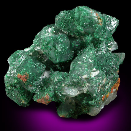 Calcite with Malachite inclusions from Copper Queen Mine, Bisbee, Warren District, Cochise County, Arizona