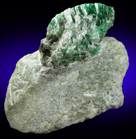 Beryl var. Emerald on Talc from Badel Mine, Nangahar, Afghanistan