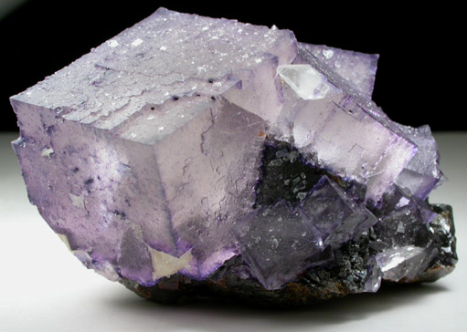 Fluorite with Calcite on Sphalerite from Elmwood Mine, Carthage, Smith County, Tennessee