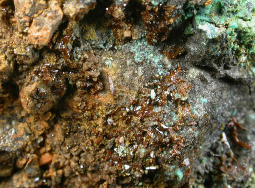 Iranite with Fornacite and Chrysocolla from Chah Khouni Mine, Anarak District, Esfahan Province, Iran (Type Locality for Iranite)