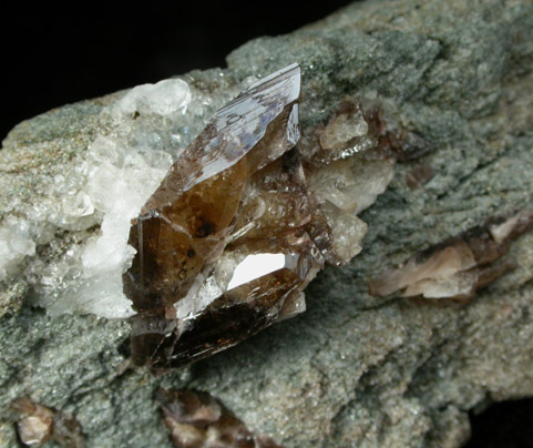 Titanite with Calcite from Achmatovsk Mine, Zlatoust, Chelyabinsk Oblast', Southern Urals, Russia