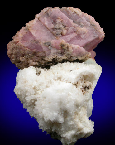 Rhodochrosite on Quartz from Grizzly Bear Mine, Ouray District, Ouray County, Colorado