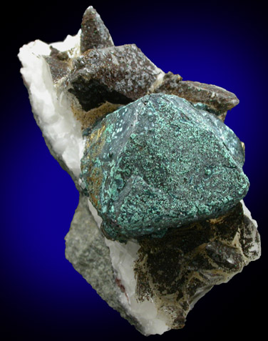 Bornite on Calcite from Dzhezkazgan, Karaganda Oblast', Kazakhstan