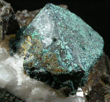 Bornite on Calcite from Dzhezkazgan, Karaganda Oblast', Kazakhstan