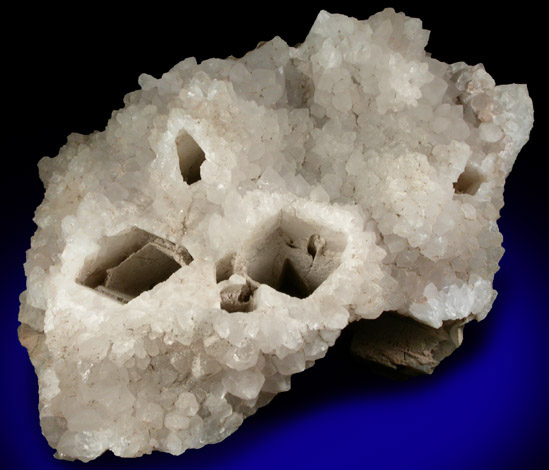 Quartz pseudomorphs after Anhydrite from Montclair State University parking lot excavation, Essex County, New Jersey