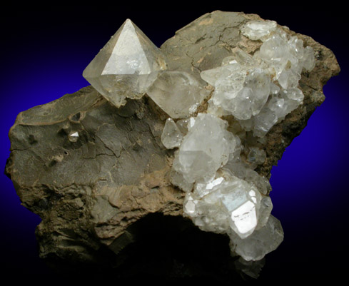 Quartz with phantom and Calcite from Nikolaevskiy Mine, Dalnegorsk, Primorskiy Kray, Russia