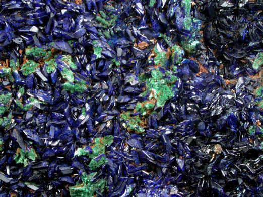 Azurite with Malachite pseudomorphs after Azurite from Morenci Mine, Clifton District, Greenlee County, Arizona