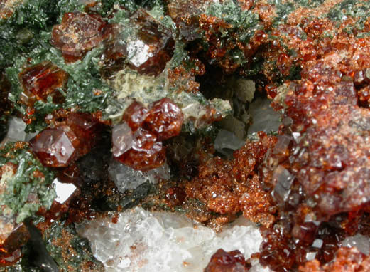Grossular Garnet and Diopside from Old Mine Plaza construction site, Mine Hill, Trumbull, Fairfield County, Connecticut