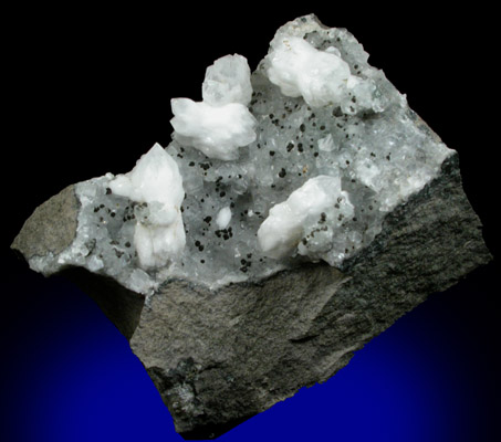 Quartz, Goethite, Calcite from O and G Industries Southbury Quarry, Southbury, New Haven County, Connecticut