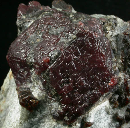 Almandine Garnet with Staurolite from Green's Farm, 750 m. ESE of Roxbury Falls, Roxbury, New Haven County, Connecticut