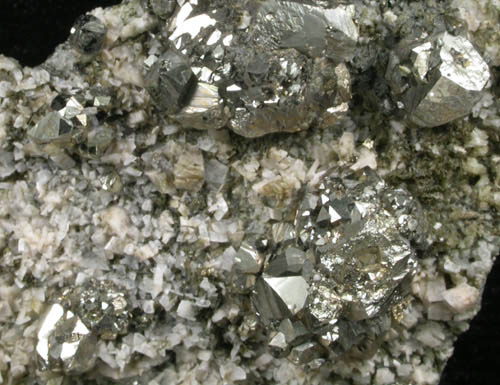 Pyrite, Albite, Quartz, Actinolite from Bull's Ferry Road condominium construction site, North Bergen, Hudson County, New Jersey