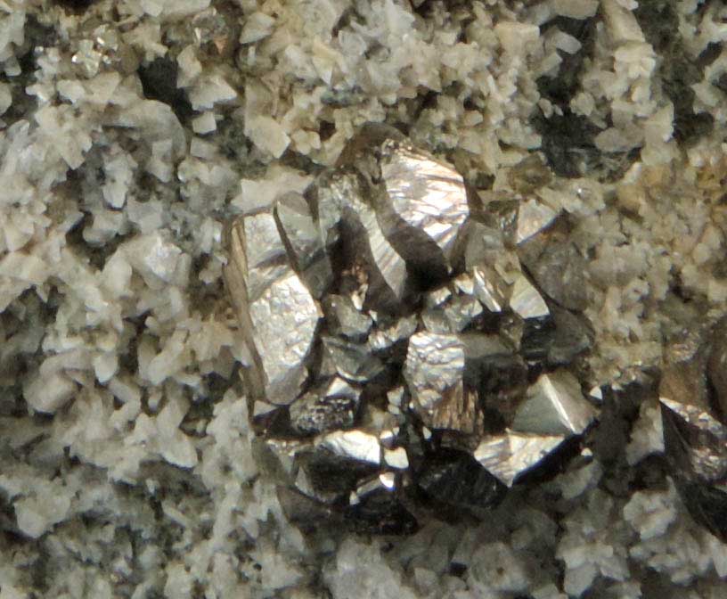 Pyrite, Albite, Quartz, Actinolite from Bull's Ferry Road condominium construction site, North Bergen, Hudson County, New Jersey